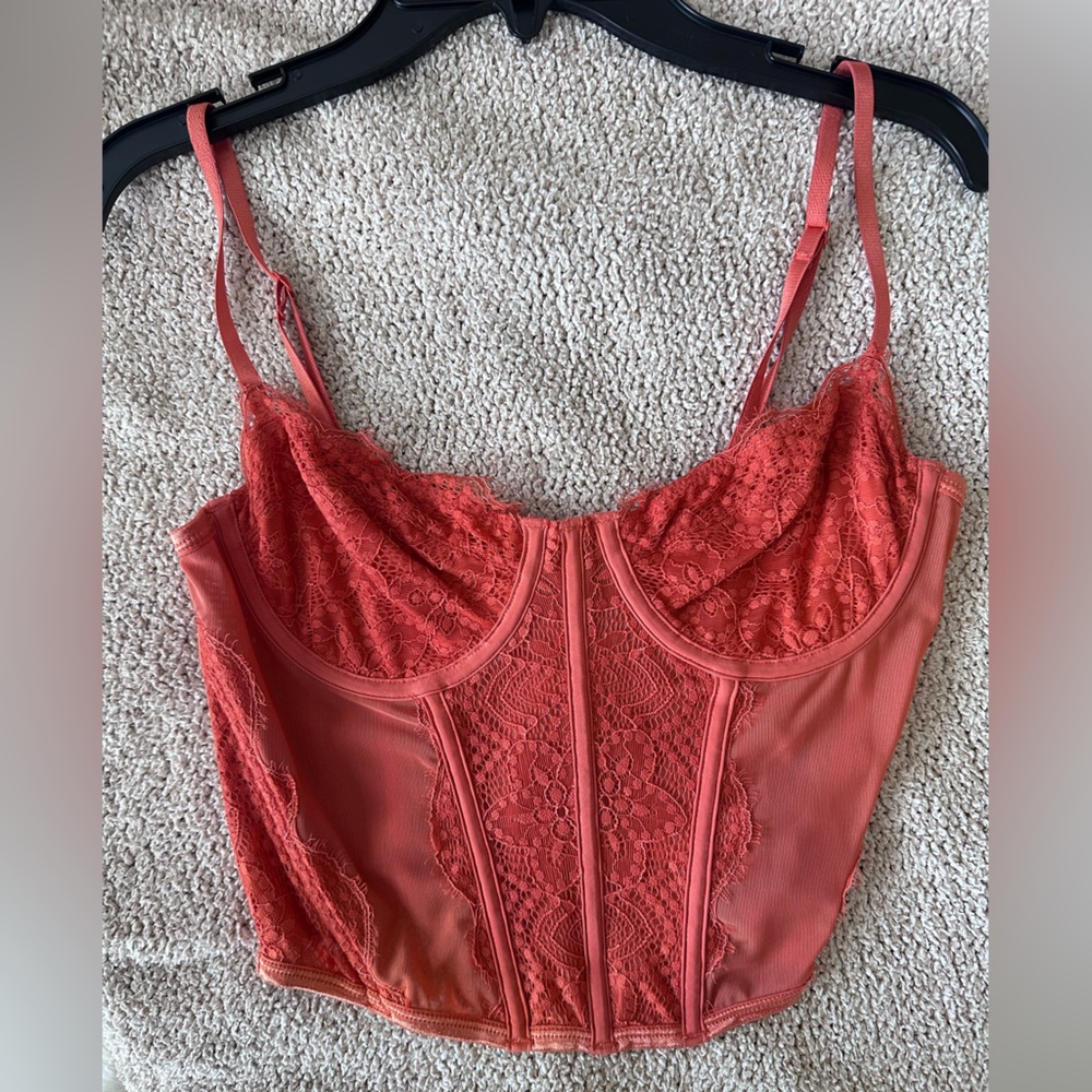 Lace Coral Corset Top